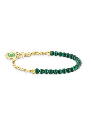 Thomas Sabo Charm Club Charmista green beads yellow-gold plated rannekoru A2130-140-6