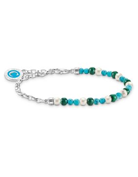 Thomas Sabo Charm Club Charmista shimmering silver bead keräilyrannekoru A2130-158-7