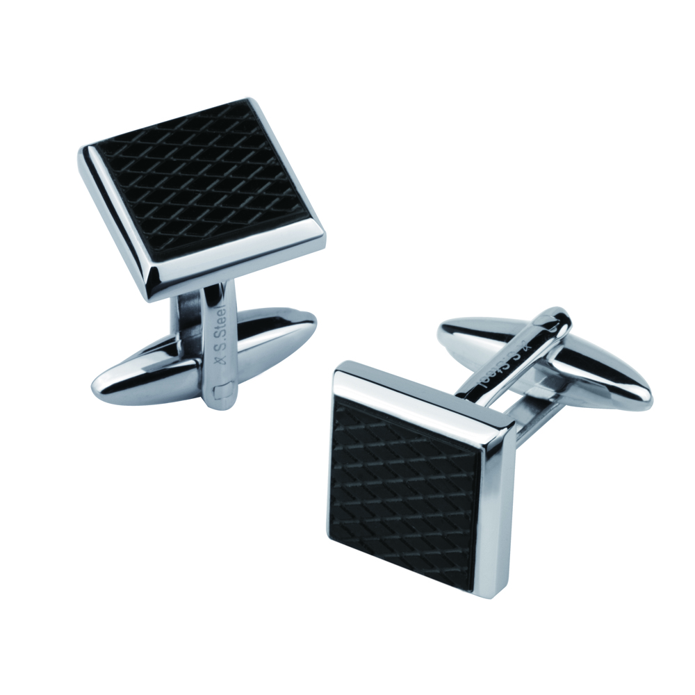 Lykka Strong kaksiväriset nelikulmaiset teräskalvosinnapit 