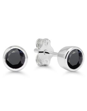 Hopea musta zirkonia korvakorut 4mm AE-325144Zmusta