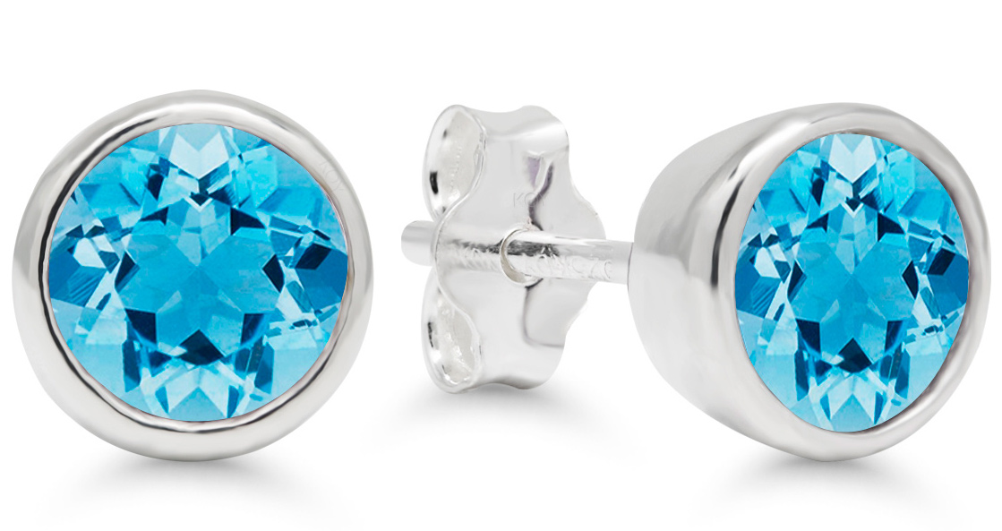 Hopea vaaleansininen zirkonia korvakorut 6mm AE-32514Zaqua