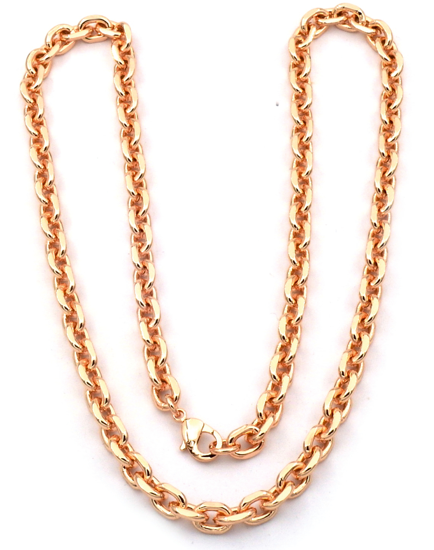 Rocks Steel punakullanvärinen ankkurikaulaketju 50cm ANK.S.7-50