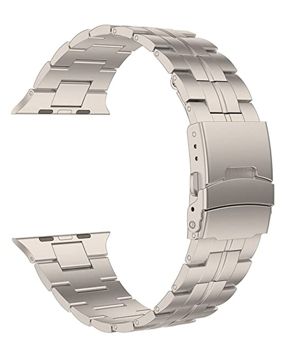 Tiera Apple Watch Classic hopeanvärinen titaaniranneke