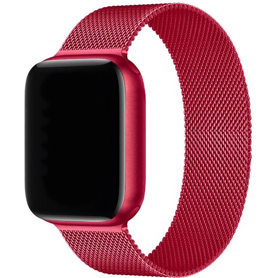 Tiera Apple Watch teräsranneke punainen