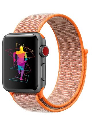 Tiera Apple Watch kangasranneke neon oranssi