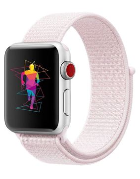 Tiera Apple Watch kangasranneke vaaleanpunainen
