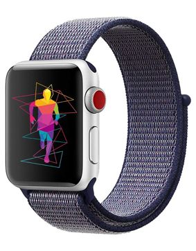 Tiera Apple Watch kangasranneke tummansininen/pinkki