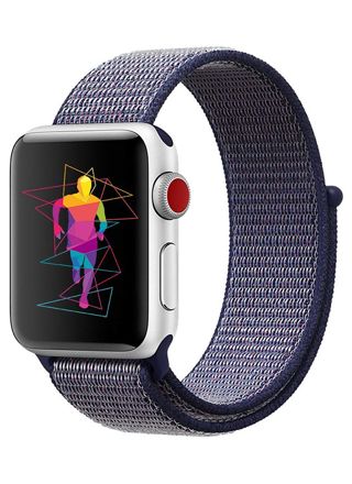 Tiera Apple Watch kangasranneke tummansininen/pinkki