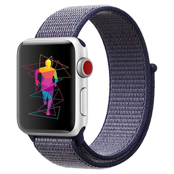 Tiera Apple Watch kangasranneke tummansininen/pinkki