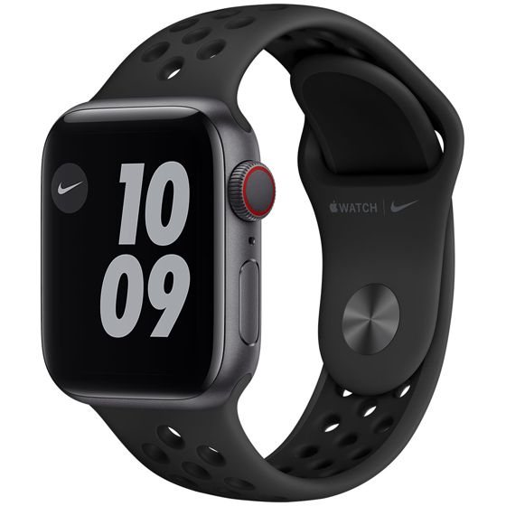 Apple Watch Nike Series 6 GPS + Cellular tähtiharmaa alumiinikuori 40 mm antrasiitti/musta Nike urheiluranneke M07E3KS/A