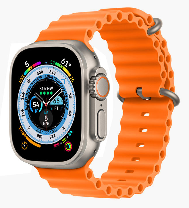 Tiera Apple Watch oranssi Ocean silikoniranneke