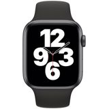Apple Watch SE GPS tähtiharmaa alumiinikuori 44 mm musta urheiluranneke MYDT2KS/A