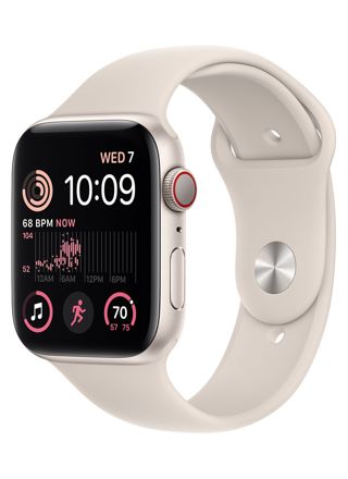 Apple Watch SE GPS + Cellular tähtivalkea alumiinikuori 44 mm tähtivalkea urheiluranneke MRGU3KS/A