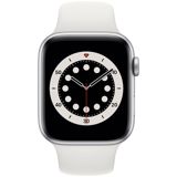 Apple Watch Series 6 GPS hopeanvärinen alumiinikuori 44 mm valkoinen urheiluranneke M00D3KS/A