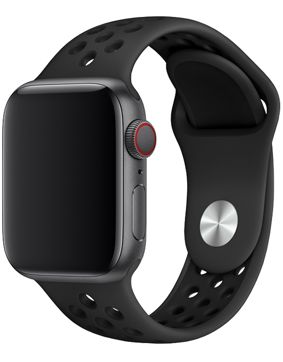 Tiera Apple Watch silikoniranneke harmaa/musta