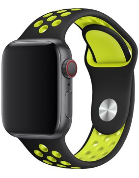 Tiera Apple Watch silikoniranneke musta/vihreä