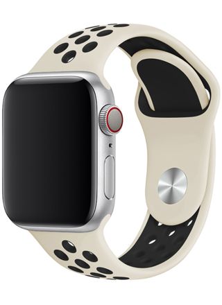 Tiera Apple Watch silikoniranneke valkoinen/musta