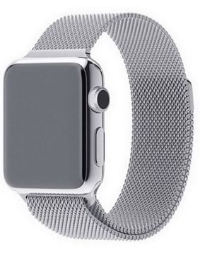 Tiera Apple Watch teräsranneke hopea
