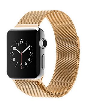 Tiera Apple Watch teräsranneke keltakulta