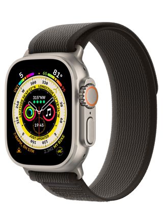 Apple Watch Ultra GPS + Cellular titaanikuori 49 mm musta/harmaa Trail-ranneke - koko S/M MQFW3KS/A