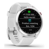 Garmin Approach S42 Polished Silver with White Band 010-02572-01