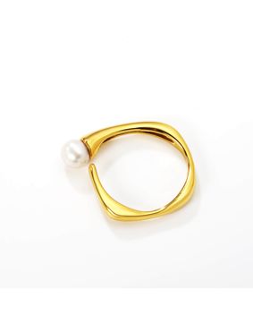 Madoww Aqua kullattu helmisormus