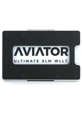 Aviator lompakko classic Metallic Black Carbon Clip + alumiini kolikkotasku Slim malli