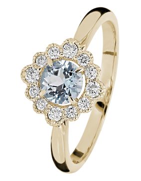 Kohinoor timantti-akvamariinisormus Bellis 033-616KA-16