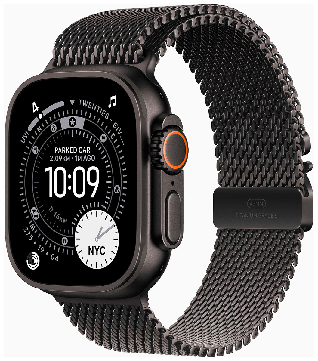 Apple Watch Ultra 3 GPS + Cellular 49mm Black Titanium Case with Black Titanium Milanese Loop MF1Q4KS/A