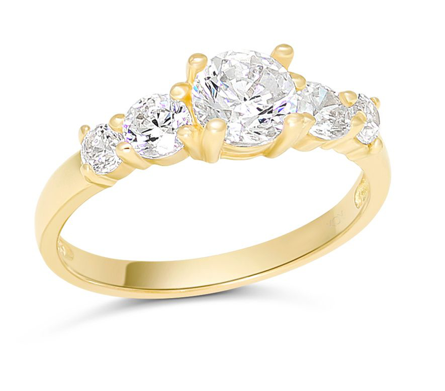 Kultakastesormus 14K sivukivellinen BR-1291Z