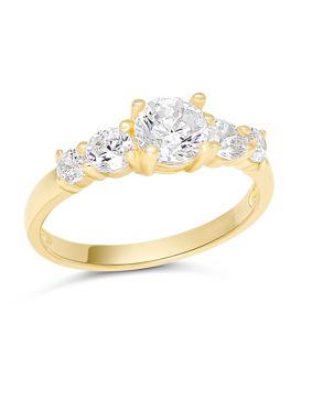 Kultakastesormus 14K sivukivellinen BR-1291Z