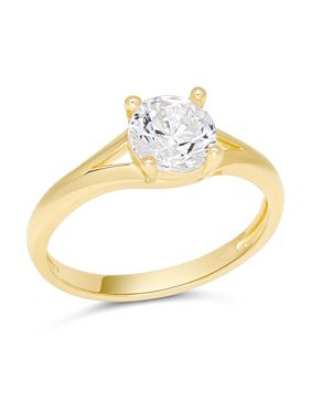 Kultakastesormus 14K yksikivinen BR-1813Z