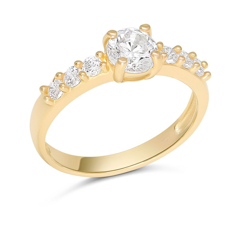 Kultainen kastesormus 14K sivukivellinen BR-8133ZZ