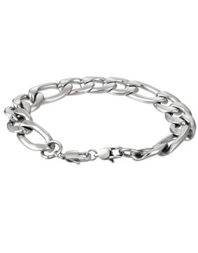 Lykka Strong Figaro hopeanvärinen teräsrannekoru 21 cm