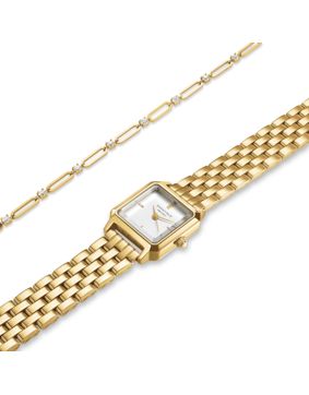 Rosefield Boxelle White Dial Gold Steel ja rannekoru BWGRC-X283