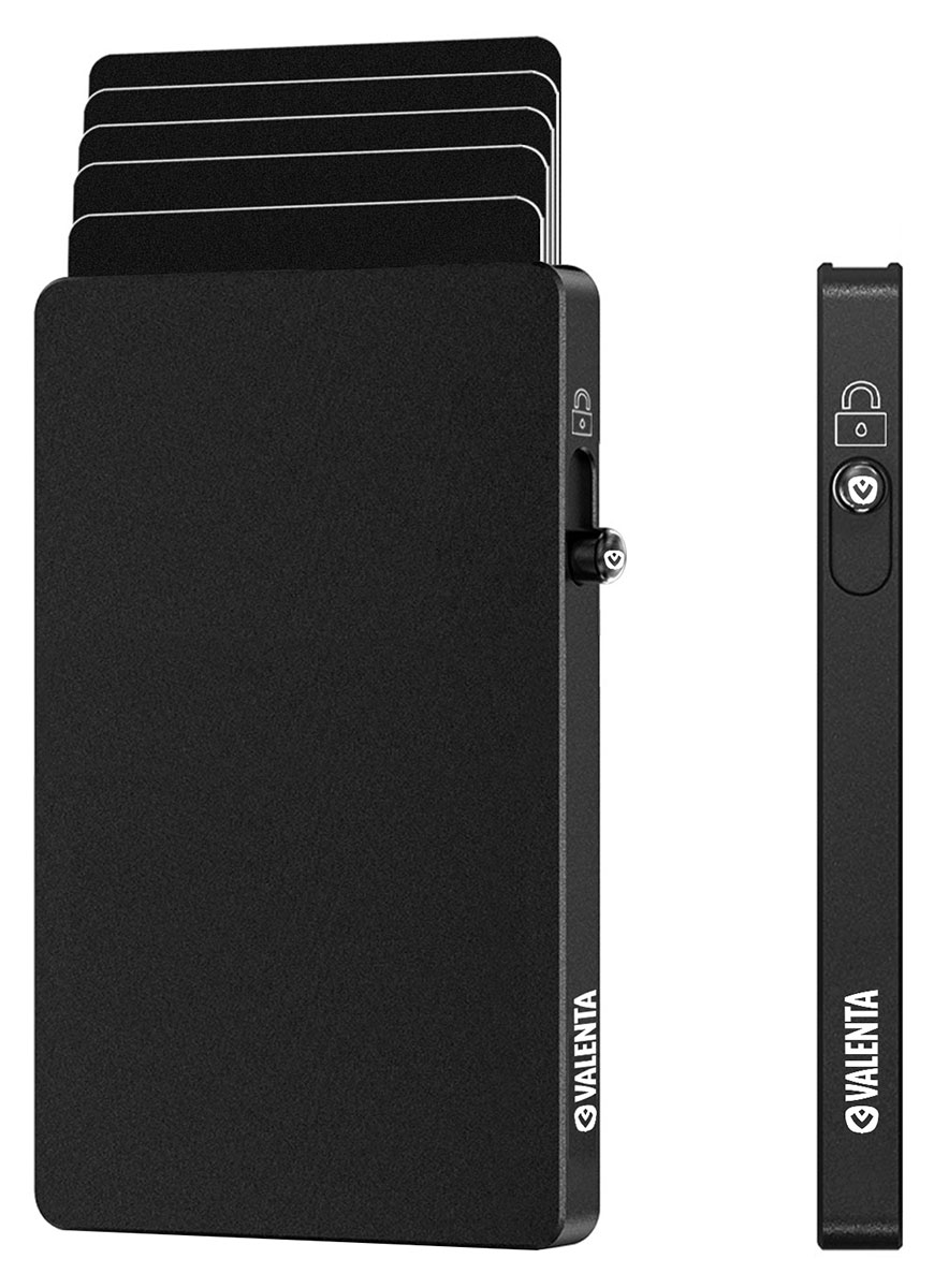Valenta Cardprotector Aluminium Magsafe Black korttikotelo