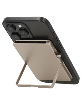 Valenta Cardprotector Aluminium MagSafe Stand Natural Titanium korttikotelo