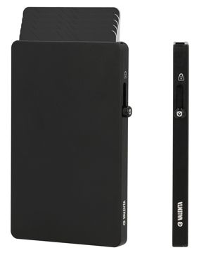 Valenta Cardprotector Aluminium Magsafe Thin Black korttikotelo