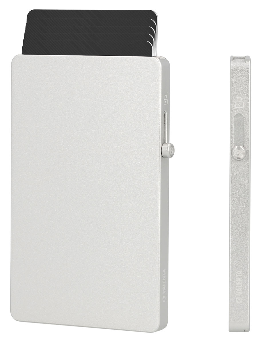Valenta Cardprotector Aluminium Magsafe Thin Silver korttikotelo
