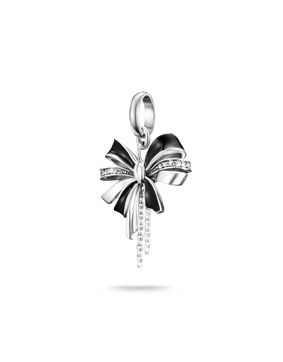 Thomas Sabo Charm Club Connect musta rusetti riipus hela CC1288-691-11