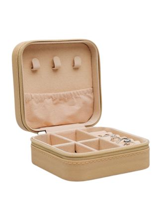 Lykka keinonahkainen beige neliö korurasia