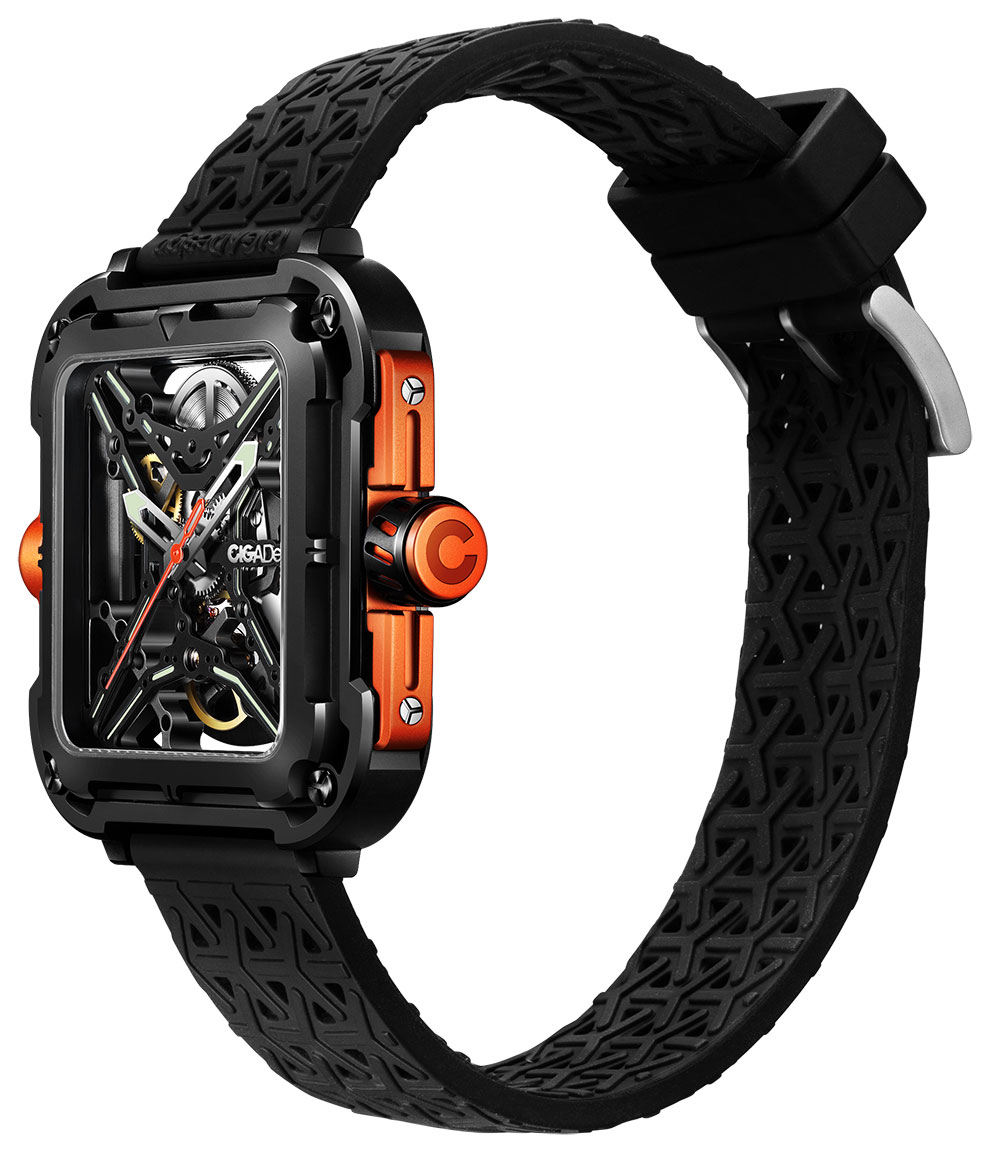 CIGA Design X Series Black Orange Automatic Skeleton X011BLOGW25BK