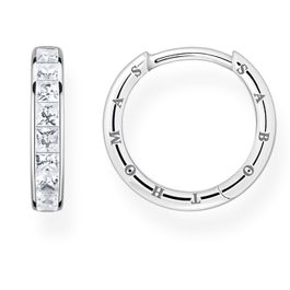 Thomas Sabo Pavé Hoop Earrings Sterling Silver White Zirconia CR668-051 Thomas Sabo Pavé Hoop Earrings Sterling Silver White Zirconia CR668-051