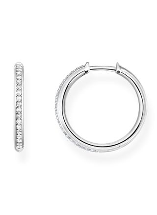 Orecchini Cerchio Creola mm 19 con Zirconi Rosa in ARGENTO 925 Orecchini Cerchio Creola mm 19 con Zirconi Rosa in ARGENTO 925