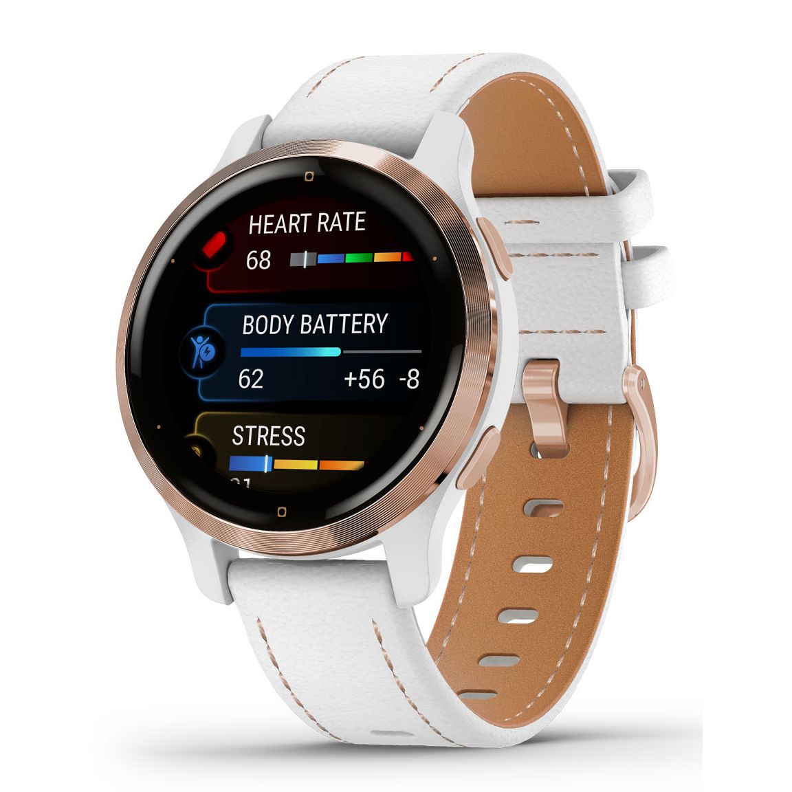Montre Connectée Garmin Venu 2S 40 Mm Or Rose/bois - Occasion, écran Rayé, Bracelet Blanc Générique, Fonctionnelle