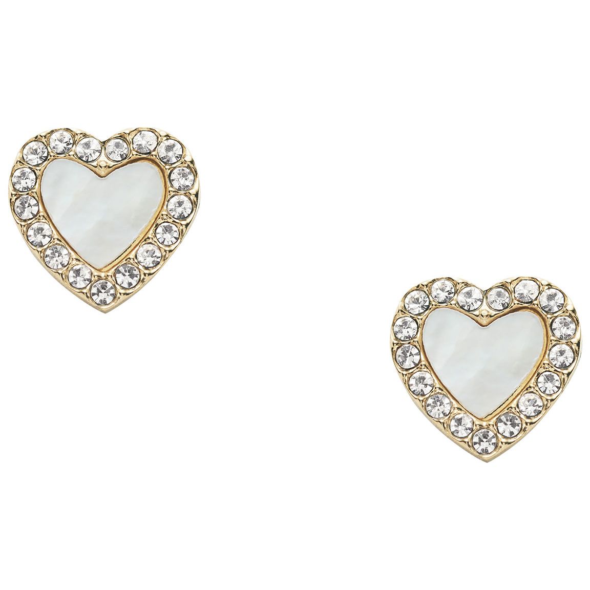 Fossil korvakorut Heart GoldTone Stainless Steel Studs JF03215710