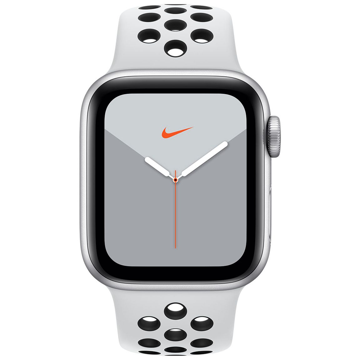 Apple Watch Nike Series 5 GPS + Cellular hopeanvärinen alumiinikuori 40mm  Pure Platinum/musta Nike urheiluranneke MX3C2KS/A - Keskisen Kello Oy