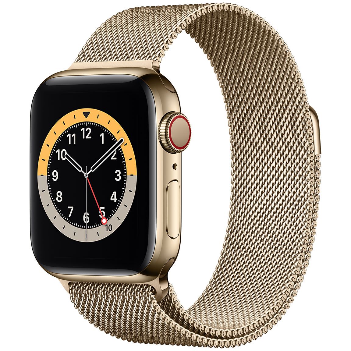 Apple Watch Series 6 GPS + Cellular kullanvärinen ruostumaton teräskuori 40  mm kullanvärinen milanolaisranneke M06W3KS/A - Keskisen Kello Oy