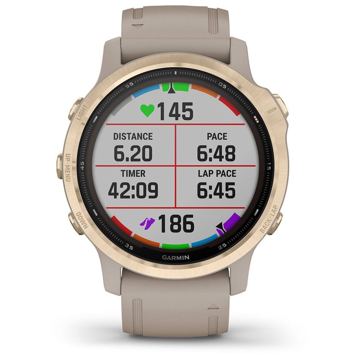Garmin Fenix 6S Pro Solar Light Gold with Light Sand älykello 010-02409-11  - Keskisen Kello Oy