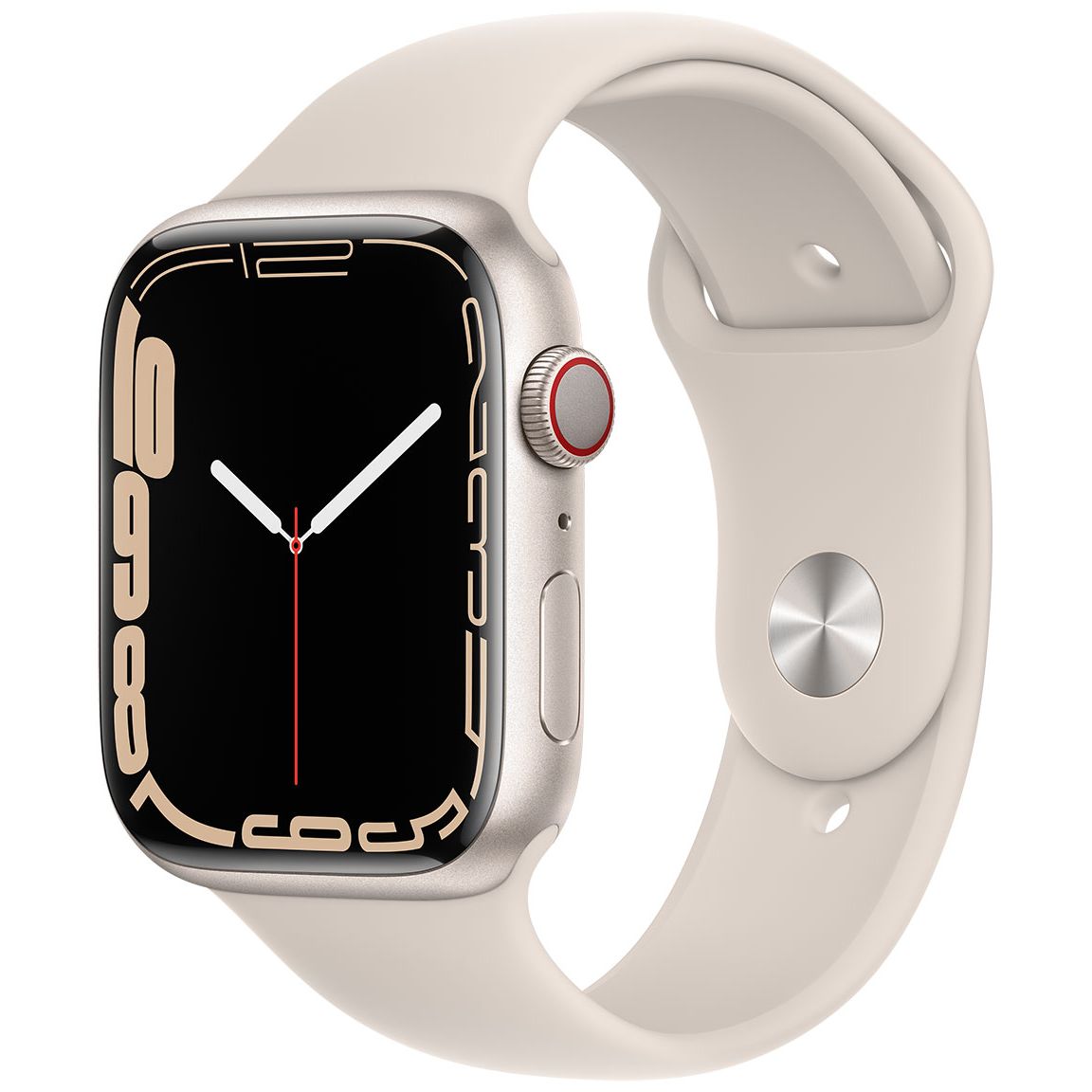 Apple Watch Series 7 GPS + Cellular tähtivalkea alumiinikuori 45 mm